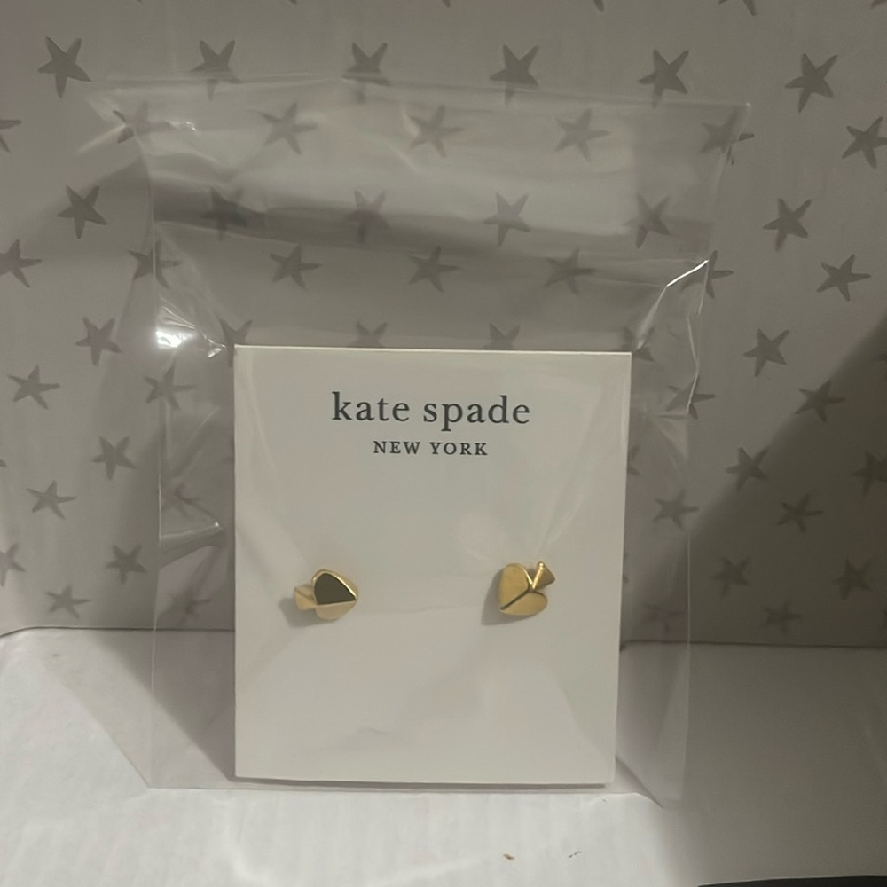 Kate Spade Gold Legacy Logo Spade Studs Earrings